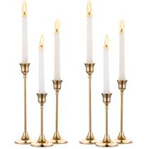 Castiçais NUPTIO Brass Gold Metal, conjunto de 6