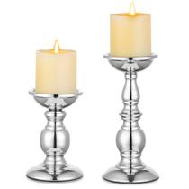 Castiçais NUPTIO Metal Silver para velas de 8 cm, 2 peças