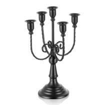Castiçais pretos Candelabro Romadedi, 5 braços, 30 cm, góticos