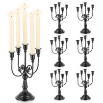 Castiçais pretos Candelabro Romadedi, 5 braços, 30 cm, góticos