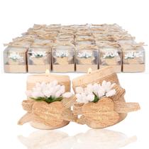 Castiçais Tealight, pacote com 30 lembrancinhas de casamento em madeira Castiçais Tealight, pacote com 30 lembrancinhas de casamento em madeira