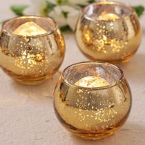 Castiçais votivos Volens Gold Mercury Glass (24 unidades)
