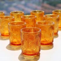 Castiçais Woho Amber Votive Glass Tea Lights (24 unidades)