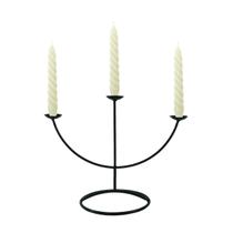 Castiçal 3 Arcos 31 cm Porta velas Brancas velitas Decoração Castiçal 3 Arcos 31 cm Porta velas Brancas velitas Decoração