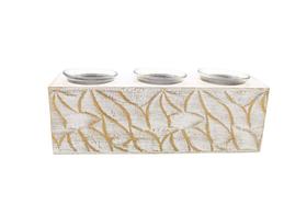 Castiçal 3 Copos La Verne Branco Mdf 24 Cm Castiçal 3 Copos La Verne Branco Mdf 24 Cm