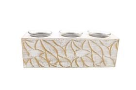 Castiçal 3 Copos La Verne Branco Mdf 24 Cm Castiçal 3 Copos La Verne Branco Mdf 24 Cm