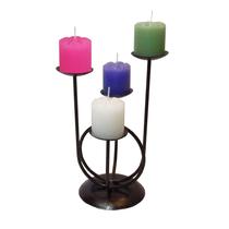 Castiçal 4 Aros Coroa Advento 4 Velas Candelabro Cores 2 - Velitas (r)