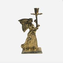 castiçal anjo 1 vela bronze igreja religião - ARTM