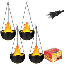 Castiçal Baquler 4 peças LED Fake Fire Light 110V 20x50cm