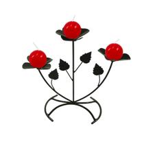 Castiçal Botões De Rosas Dia Dos Namorados Vela Vermelha - Velitas (r)