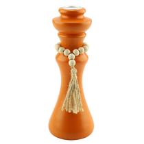 Castiçal Caicara em madeira de pinho 20cm terracota -L Hermitage