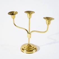 Castiçal Candelabro Dourado em Latão Suporte para 3 Velas Castiçal Candelabro Dourado em Latão Suporte para 3 Velas