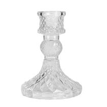 Castiçal Candelabro Porta Vela Vidro Enfeite Centro Mesa 10,2CM