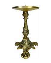 Castiçal Candelabro Suporte P/ Vela C/ Pino Dourado/envelhe