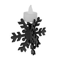 Castiçal com Vela Eletrônica Frozen em Madeira MDF para Decoração Preto Lenobre Castiçal com Vela Eletrônica Frozen em Madeira MDF para Decoração Preto Lenobre
