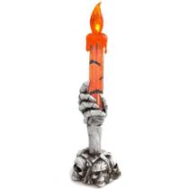 Castiçal com Vela Laranja LED - Extra Festas Castiçal com Vela Laranja LED - Extra Festas
