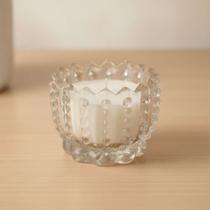 Castiçal Com Vela Vidro Rechaud Copo Porta Casamento 7x7cm