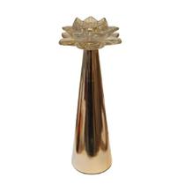 Castical cone vidro ambar e base metal rose