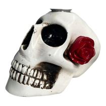 Castiçal Crânio Wicca Rosa Caveira Resina - Escolha o Modelo