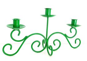 Castiçal De Ferro Candelabro Com porta Velas 39x17 Cor: Verde