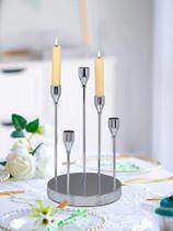 Castiçal de Ferro Elegante para Casa e Restaurante - Design Simples e Atmosfera Romântica