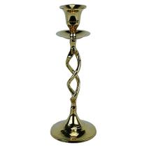 Castiçal de Metal Dourado - 20x7cm - Elegante Castiçal de Luxo - Ouro Elegante para sua Decoração!