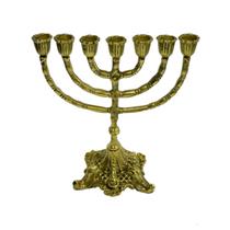 Castiçal de Metal Dourado Ouro Para 07 Velas 30x26x15cm