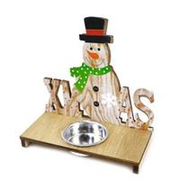 Castiçal de Natal com Vela Led Boneco de Neve Decoração Mesa
