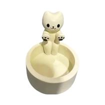 Castiçal De Resina De Gato Fofo Decoração Luz Quente Estilo Luxuoso Para Sala De Estar Quarto