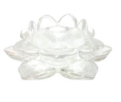 Castiçal de Vidro 11,5x10x5,5cm Flor de Lotus