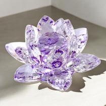 Castiçal de Vidro Flor de Lótus Porta-Vela Decorativo Suporte para Velas Aromáticas