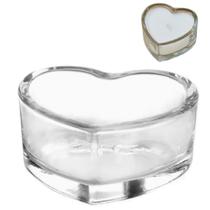 Castiçal De Vidro Formato Coração Pote Enfeite Velas