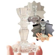 Castiçal De Vidro Porta Vela Enfeite Decoração Cristal