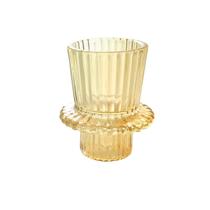 Castiçal De Vidro Sodo Calcico Ambar 7cm Castiçal De Vidro Sodo Calcico Ambar 7cm