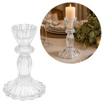 Castiçal de Vidro Transparente Porta Velas Luxo Flor Star Cristal 16cm x 8,5cm - Tuut Castiçal de Vidro Transparente Porta Velas Luxo Flor Star Cristal 16cm x 8,5cm - Tuut