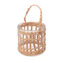 Castiçal Decorativo C/ Fibra 10x10cm em Vidro Wolff