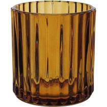 CASTIÇAL DECORATIVO ENFEITE CASA HOME&CO VIDRO 8x7x7cm ÂMBAR