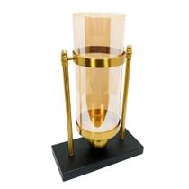 Castiçal Decorativo Maior Metal Cristal Base Marmore Castiçal Decorativo Maior Metal Cristal Base Marmore