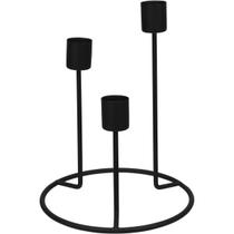 CASTIÇAL DECORATIVO PORTA VELA HOME&CO 3 VELAS METAL 20x15x15cm PRETO CASTIÇAL DECORATIVO PORTA VELA HOME&CO 3 VELAS METAL 20x15x15cm PRETO