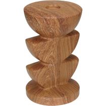 CASTIÇAL DECORATIVO PORTA VELA SUPORTE HOME&CO CERÂMICA 15x9x9cm ESTILO MADEIRA