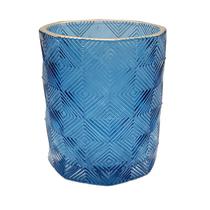 Castiçal decorativo Vidro Azul DED01044AZ - Rio de Ouro Castiçal decorativo Vidro Azul DED01044AZ - Rio de Ouro