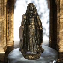 Castiçal Deusa Lua - Ouro Envelhecido Peça Decorativa e Espiritual