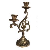 castiçal duas velas bronze floral jantar decoração casa castiçal duas velas bronze floral jantar decoração casa