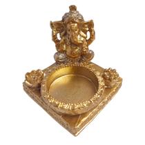 Castiçal e Incensário Ganesh Dourado - Decornato Castiçal e Incensário Ganesh Dourado - Decornato