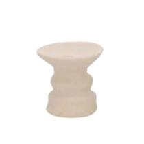 Castiçal Em Cerâmica Bege 11x11cm 19130-G Mart Castiçal Em Cerâmica Bege 11x11cm 19130-G Mart