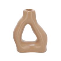 Castiçal Em Cerâmica Marrom 13,5X11X5,5Cm 19144-P Mart