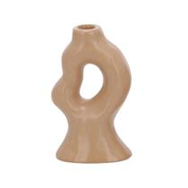 Castiçal Em Cerâmica Marrom 17,5x10,5x6,5cm 19144-G Mart Castiçal Em Cerâmica Marrom 17,5x10,5x6,5cm 19144-G Mart