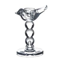 Castiçal em Cristal La Voir Bird Transparente 19,5cm L'Hermitage