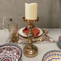 Castiçal Em Metal Ouro Rosé Cromus - Pç