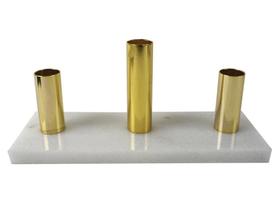 Castical Em Metal Para 3 Velas Dourado Com Base Em Marmore Castical Em Metal Para 3 Velas Dourado Com Base Em Marmore